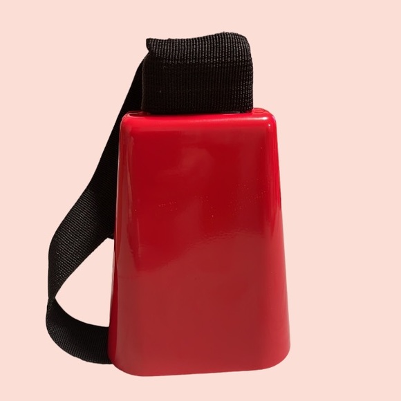 Red Cowbell with Black Handle Strap - Picture 5 of 8